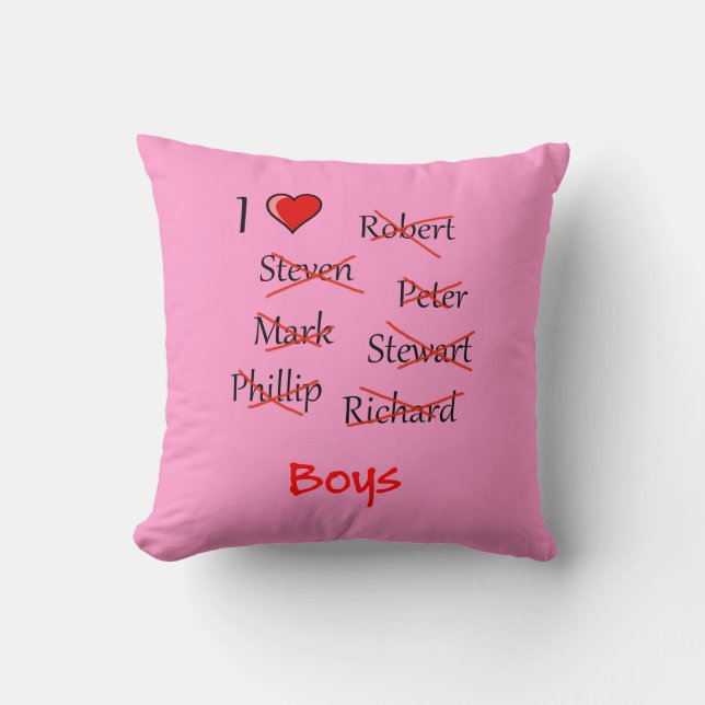 'I ♥ Boys' Cushion (Front)