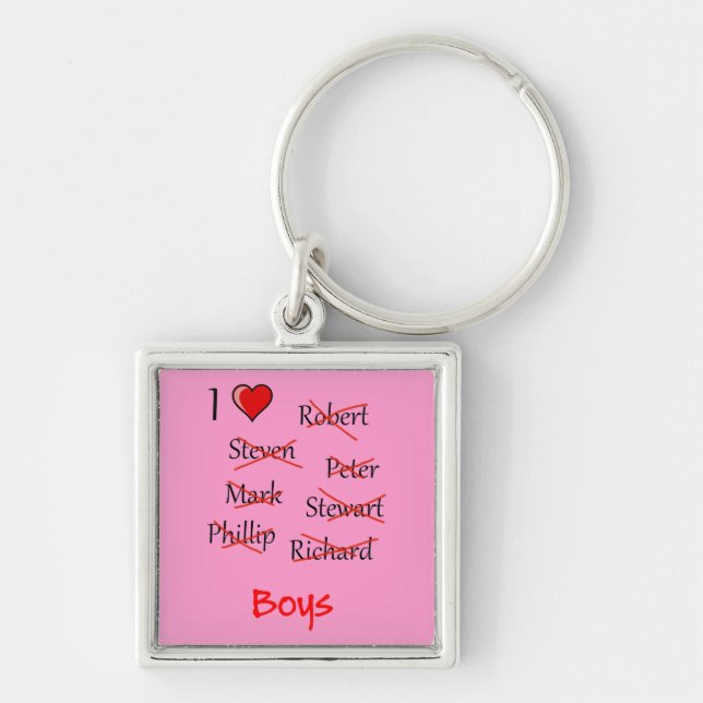 'I ♥ Boys' Key Ring (Front)