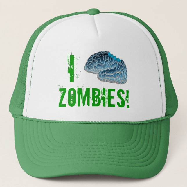 I Brain Zombies! Trucker Hat (Front)