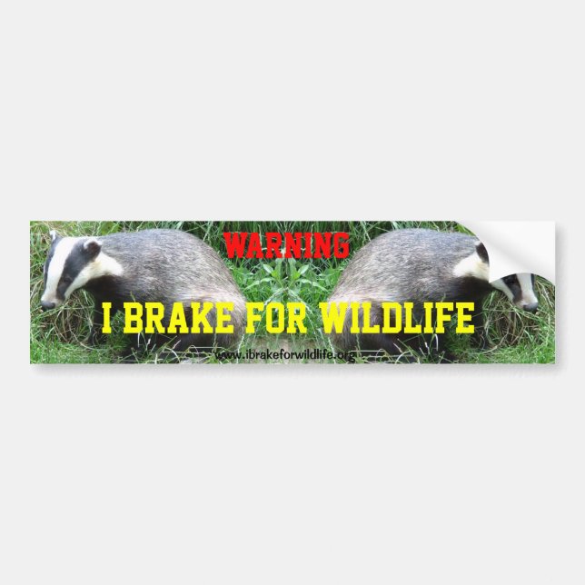 I Brake For Animals car bumper sticker (Front)