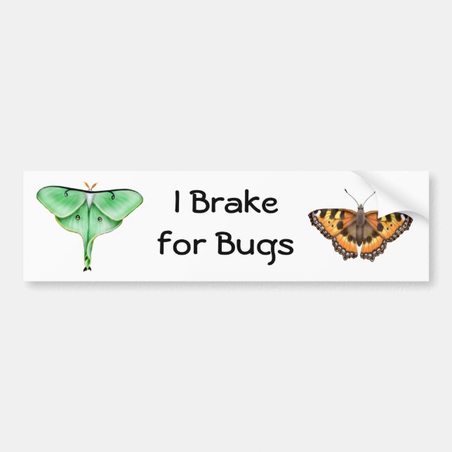 I Brake for Bugs Bumper Sticker (Front)