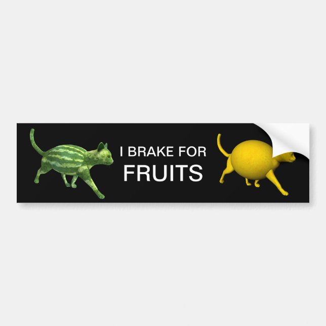 I Brake For Fruits Bumper Sticker (Front)