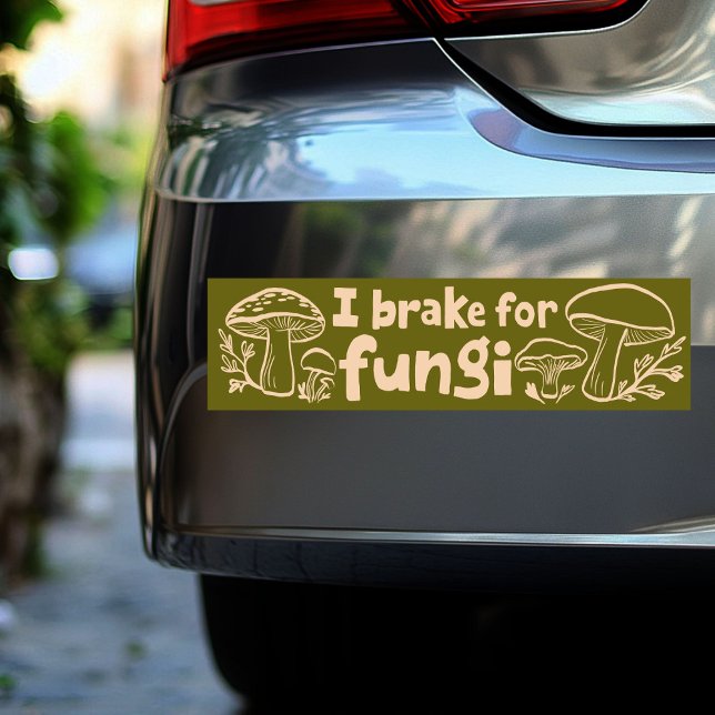 I BRAKE FOR FUNGI Cute Mushrooms Foraging Nature Bumper Sticker (I BRAKE FOR FUNGI Cute Mushrooms Foraging Nature Bumper Sticker
)