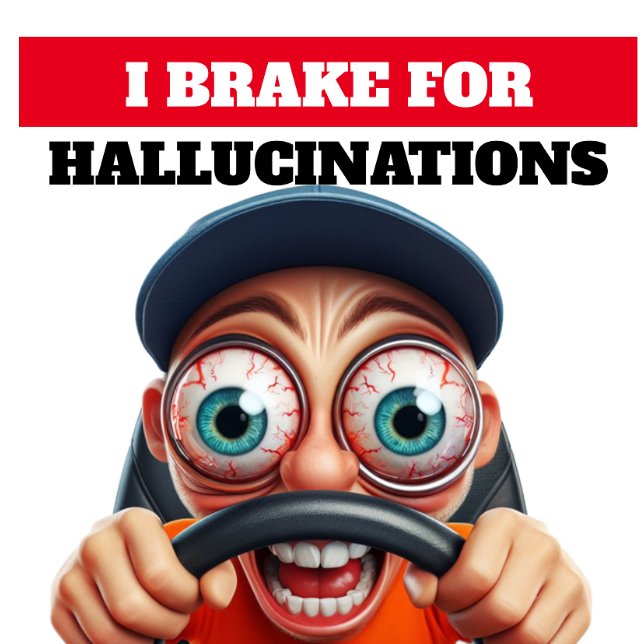 I BRAKE FOR HALLUCINATIONS BUMPER STICKER (Creator Uploaded)