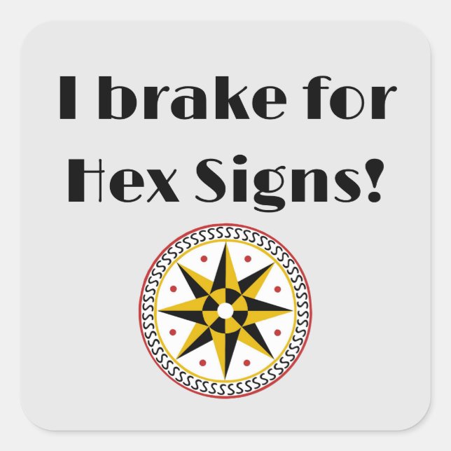 I Brake for Hex Signs Square Sticker (Front)