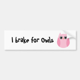 I brake for Owls Bumper Sticker