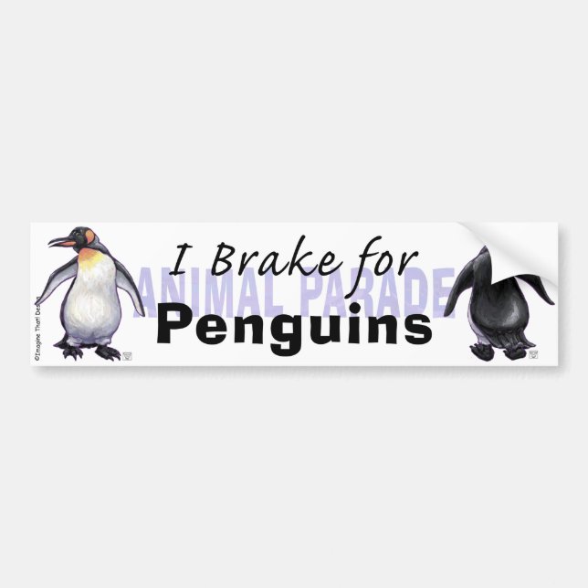 I Brake for Penguins Bumper Sticker (Front)