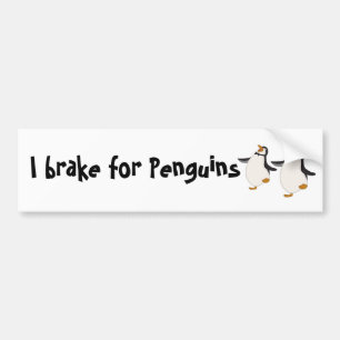 I brake for Penguins Bumper Sticker
