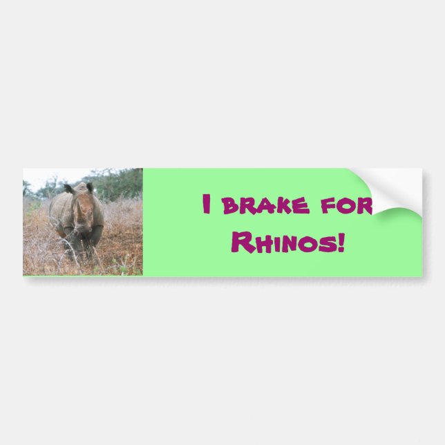 I brake for Rhinos bumper sticker (Front)