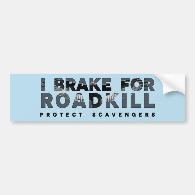 I Brake for Roadkill (custom background) Bumper Sticker (Front)