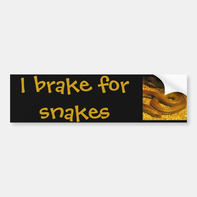 I brake for snakes bumper sticker (Front)