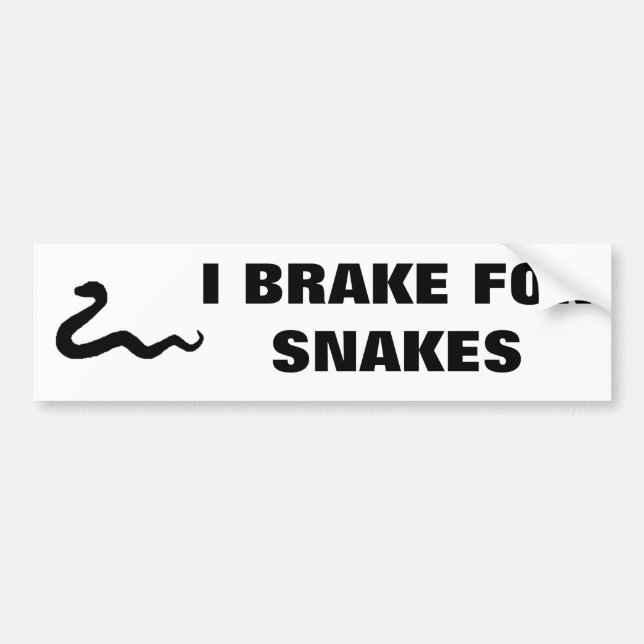 I brake for snakes bumper sticker (Front)