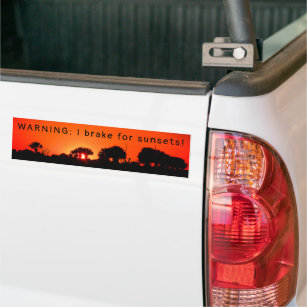 I Brake for Sunsets Bumper Sticker