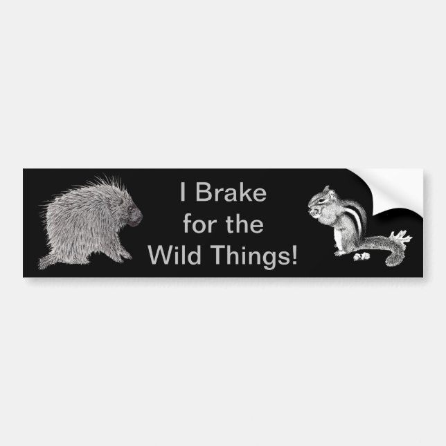 I Brake For The Wild Things! Bumper Sticker (Front)