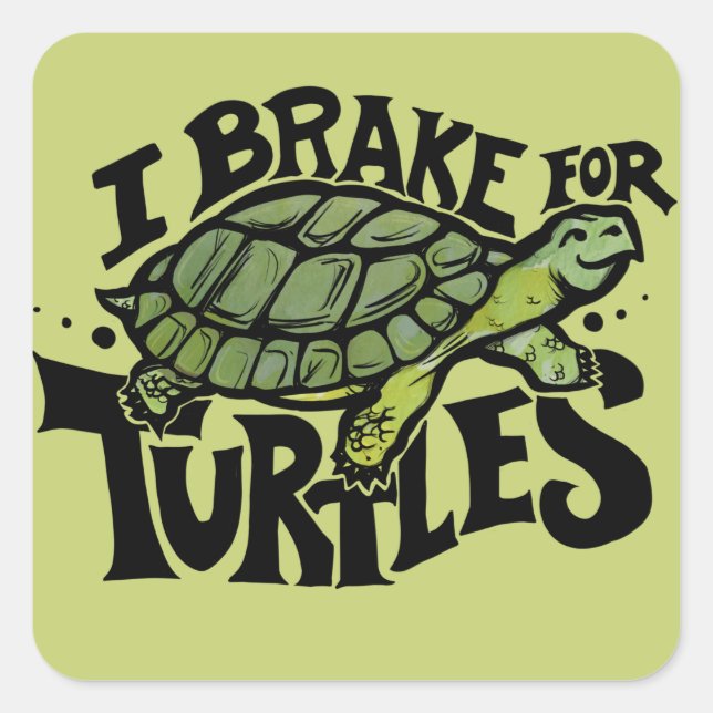 I Brake for Turtles Square Sticker (Front)