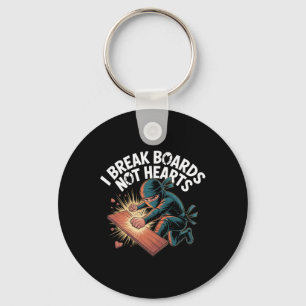 I Break Boards Not Hearts Training Sparring Taekwo Key Ring