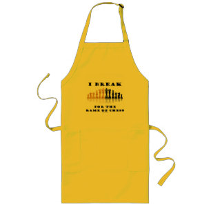 I Break For The Game Of Chess (Reflective Chess) Long Apron