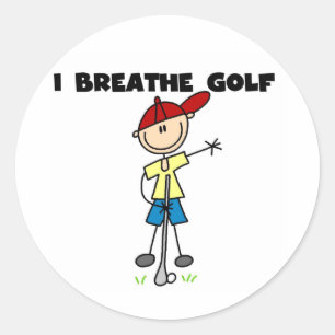 I Breathe Golf Classic Round Sticker