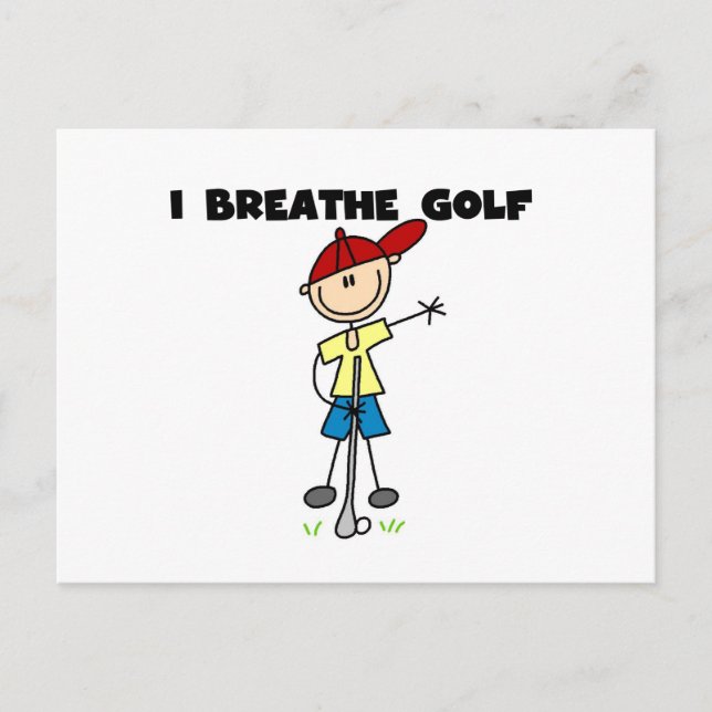 I Breathe Golf Postcard (Front)