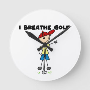 I Breathe Golf Round Clock