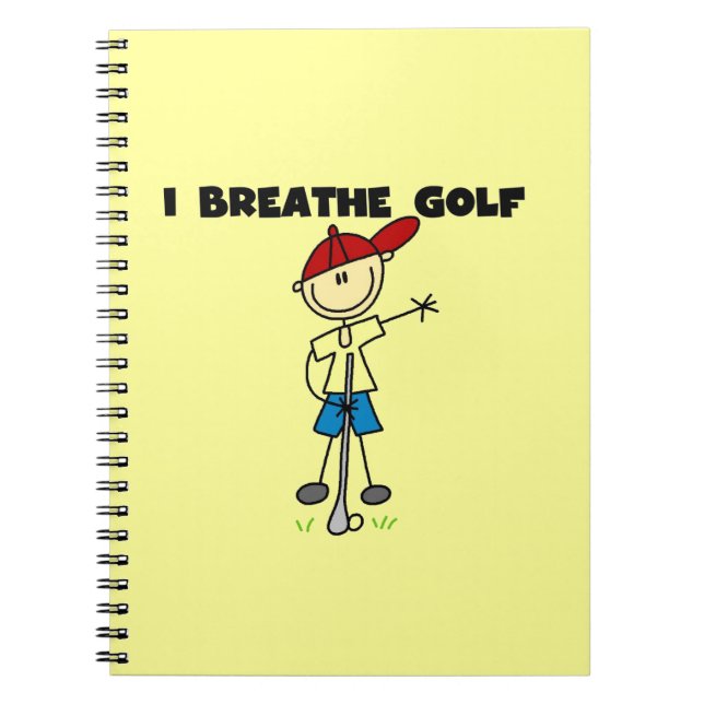I Breathe Golf Spiral Notebook (Front)