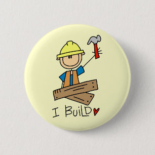 I Build Stick Figure Carpenter Tshirts 6 Cm Round Badge