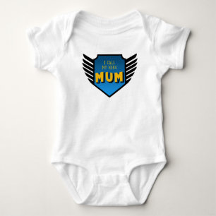 I Call My Hero Mum Mother's Day White Baby Bodysuit