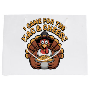 i Came For The Mac And Cheese Thanksgiving Turkey Large Gift Bag