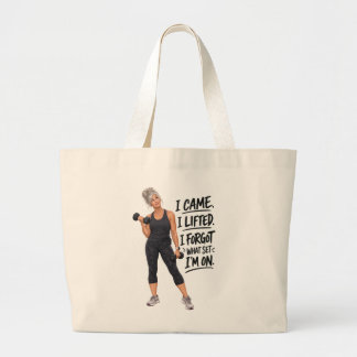 I Came I Lifted I Forgot What Set I’m On Lifting Large Tote Bag