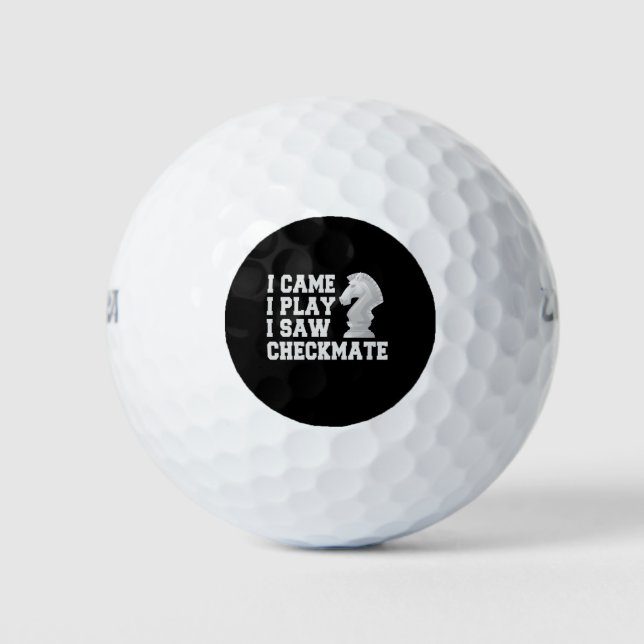 I Came I Play I Saw Checkmate Funny Chess PLayer Golf Balls (Front)