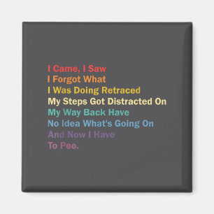 I Came I Saw I Forgot What I Was Doing Funny Sarca Magnet