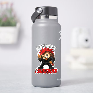 I Came I Saw I Shredded Punk Hedgehog Sticker
