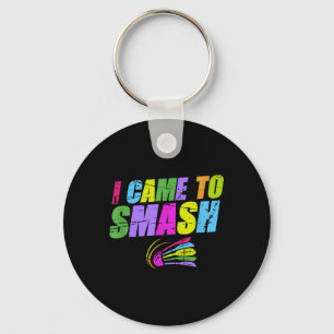 I Came To Smash Badminton Player Distressed Shuttl Key Ring