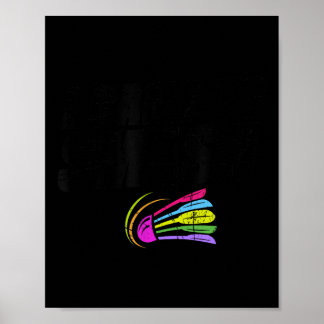 I Came To Smash Badminton Player Distressed Shuttl Poster