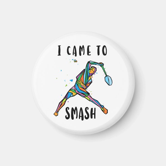 I Came to Smash Keychain Colourful Abstract Player Magnet (Front)