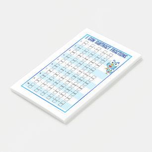 I Can Add Fractions - Blue Post-It Notes