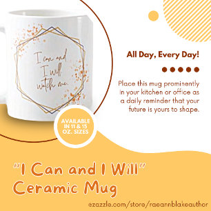 "I Can and Will" Mug in Gold and Pink
