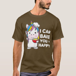 I can bake you happy Cute Unicorn Is Baking Cupcak T-Shirt