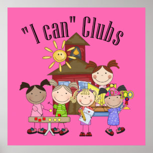 I Can Clubs Stick Figures Poster Two