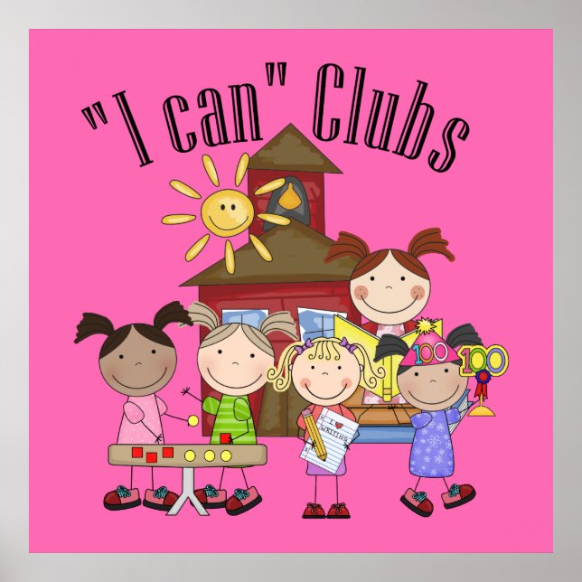 I Can Clubs Stick Figures Poster Two (Front)