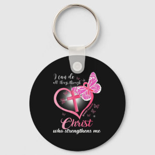 I Can Do All Things Christ Who Strengthens Breast  Key Ring