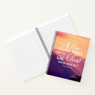 I Can Do all things Christian Bible Verse Notebook