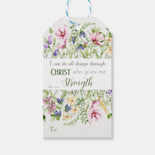 I Can Do All Things Elegant Botanical Personalised Gift Tags