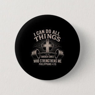 I Can Do All Things Funny Christian Workout Gym Je 6 Cm Round Badge