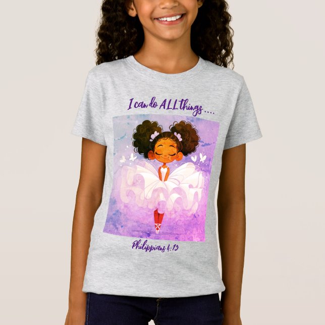 I can do all things Girls' Fine Jersey T-Shirt (Front)