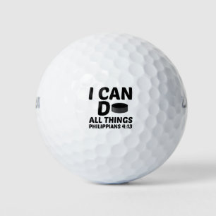 I CAN DO ALL THINGS HOCKEY GOLF BALLS