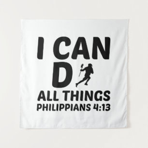 I CAN DO ALL THINGS LACROSSE TAPESTRY
