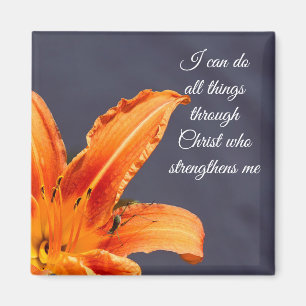 I Can Do All Things Offset Day Lily Magnet