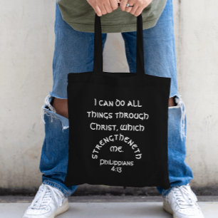I Can Do All Things Philippians 4 Bible Verse Tote Bag
