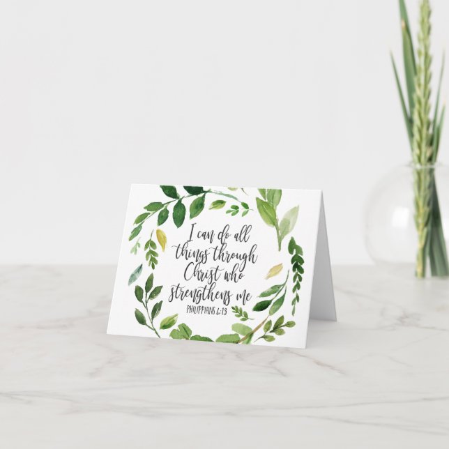 I can do all things through Christ, Bible Verse Card (Front)